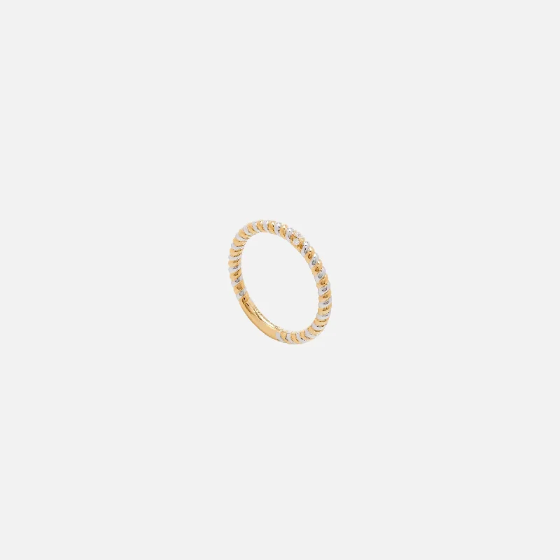 Yvonne Leon Alliance Mini Twist Ring - Gold /  White