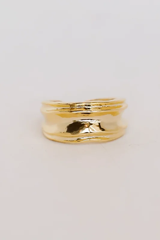 Esther Gold Hammered Ring