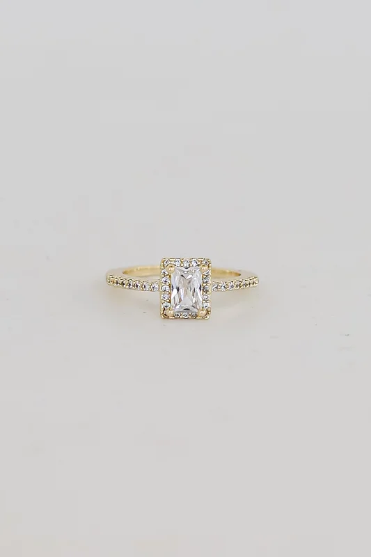 FINAL SALE - Riley Gold Rhinestone Ring