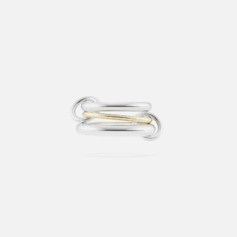 Spinelli Kilcollin Amaryllis 3 Link Ring - Silver / Yellow Gold