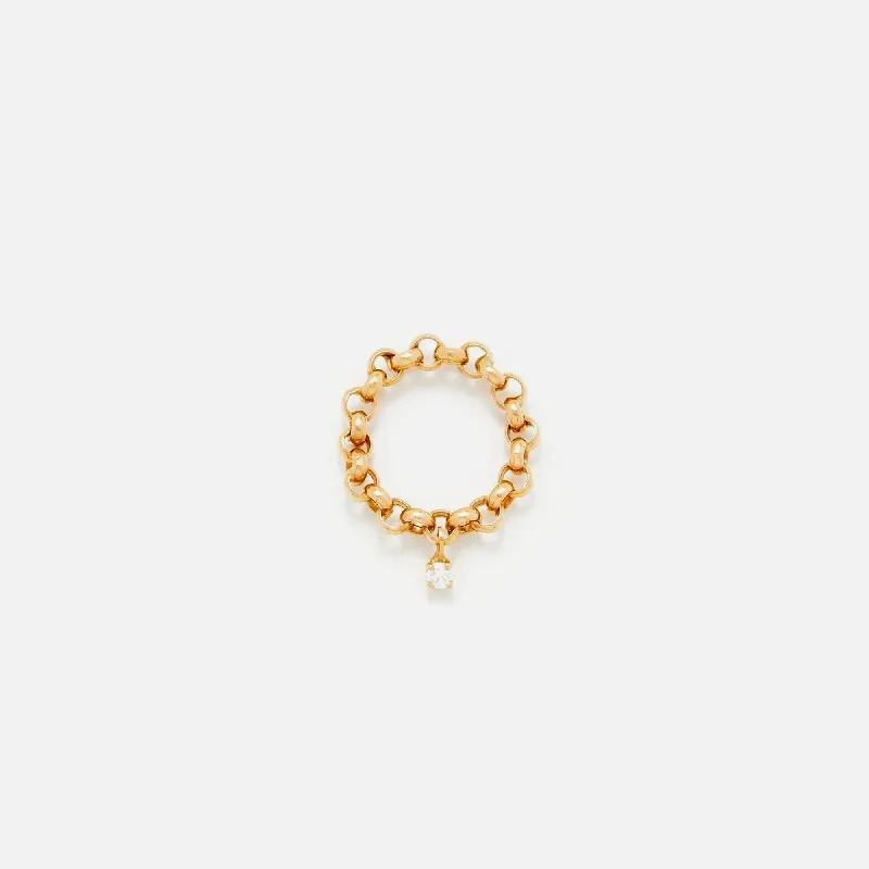 Yvonne Leon Bague Jaseron Flottant Ring - Yellow Gold