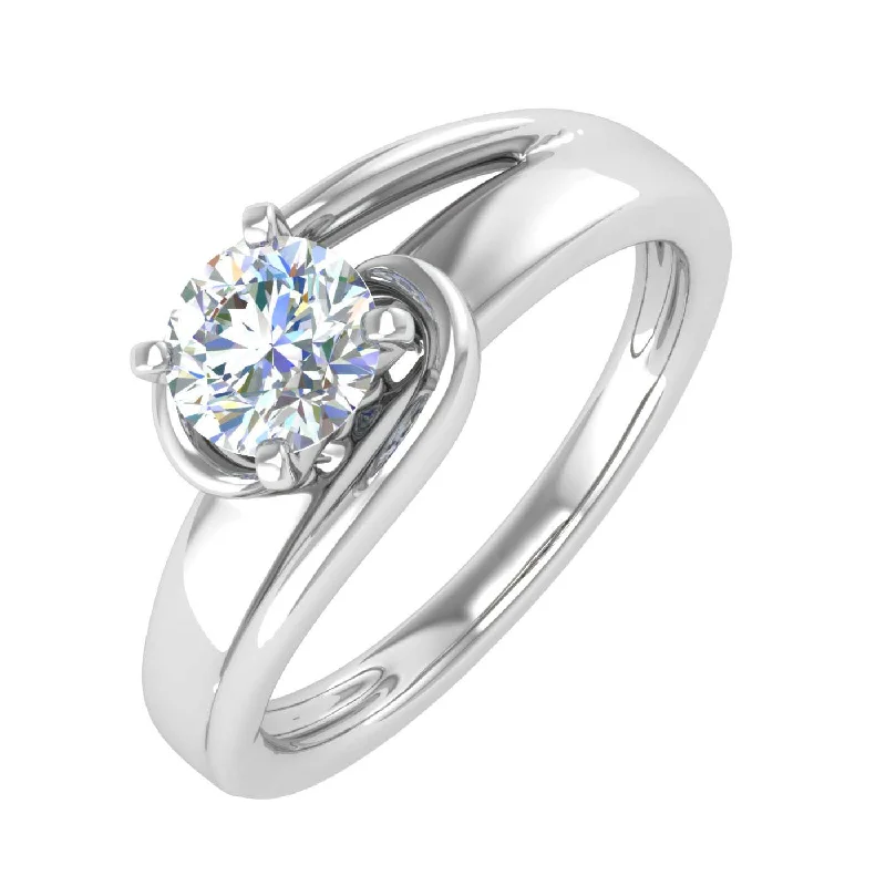 1/2 Carat 4-Prong Set Diamond Solitaire Engagement Ring in Gold