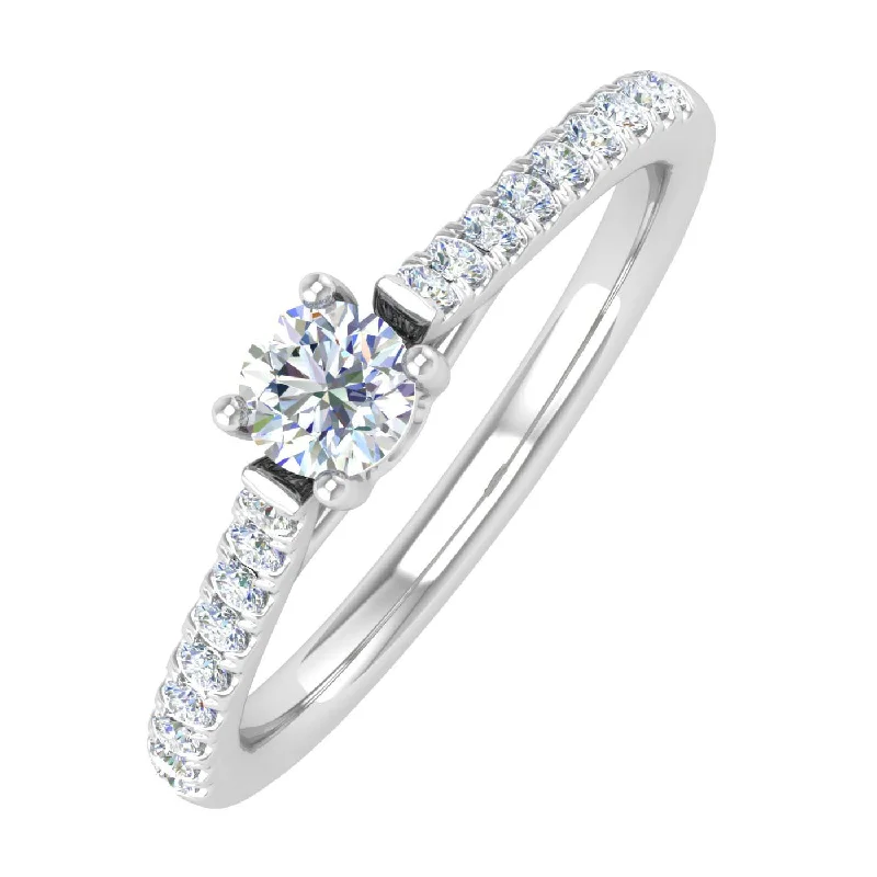 3/8 Carat Diamond Solitaire Engagement Ring in Gold