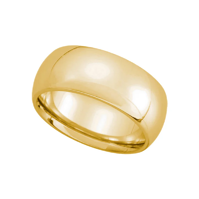 8mm Domed Comfort Fit Wedding Band in 14k Yellow Gold