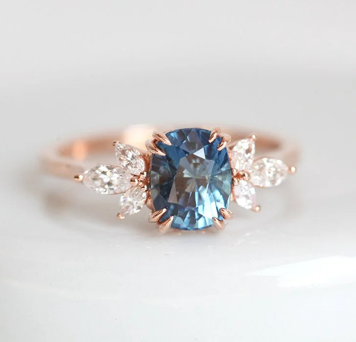 Nicola Blue Sapphire Diamond Ring