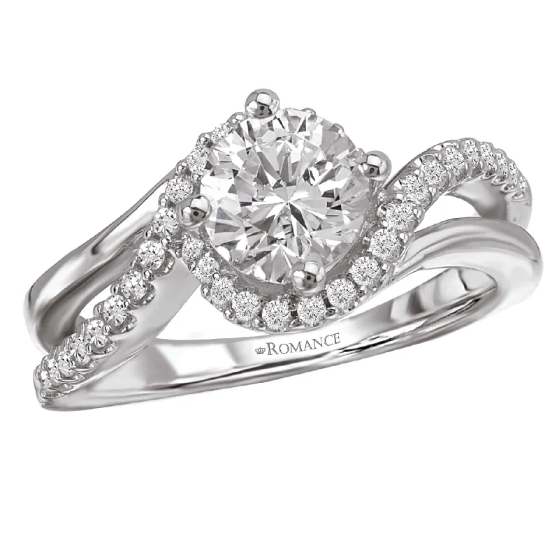 Romance Diamond Swirl Engagement Ring