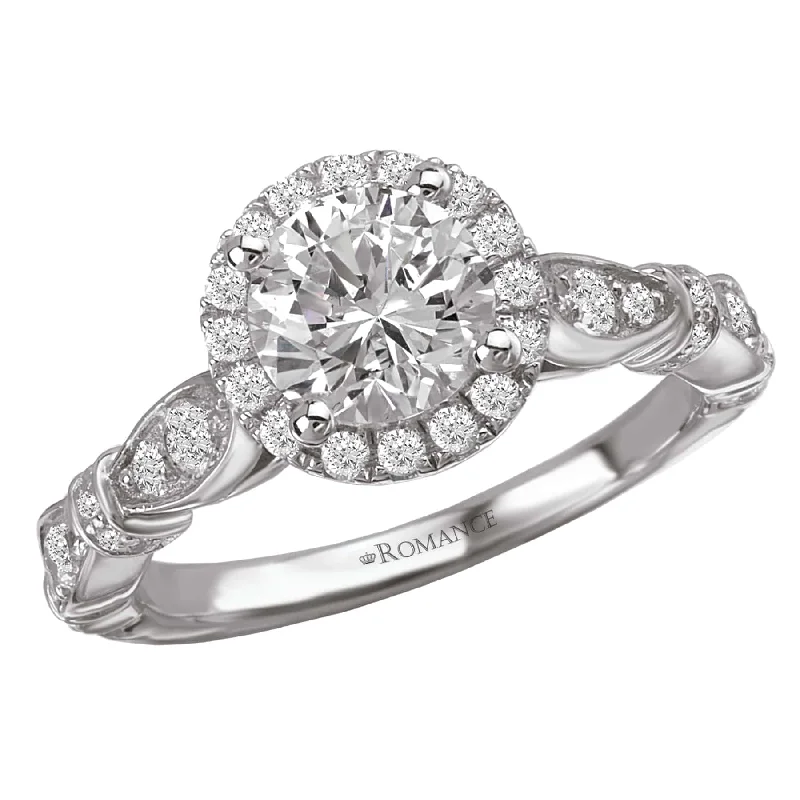 Romance Halo with Bar Design Engagement Ring