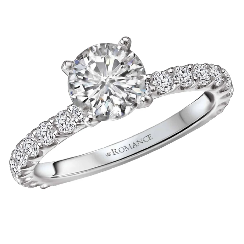 Romance Shared Prong Diamond Accent Engagement Ring