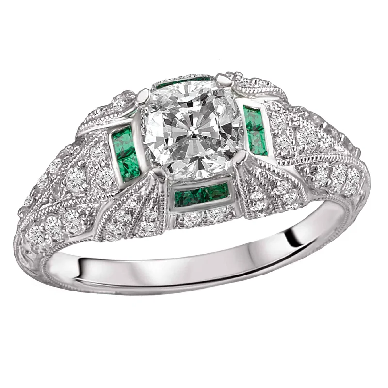 Romance Tsavorite and Diamond Engagement Ring