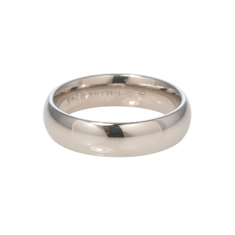 14K White Gold Regular Comfort Fit Wedding Band 5mm