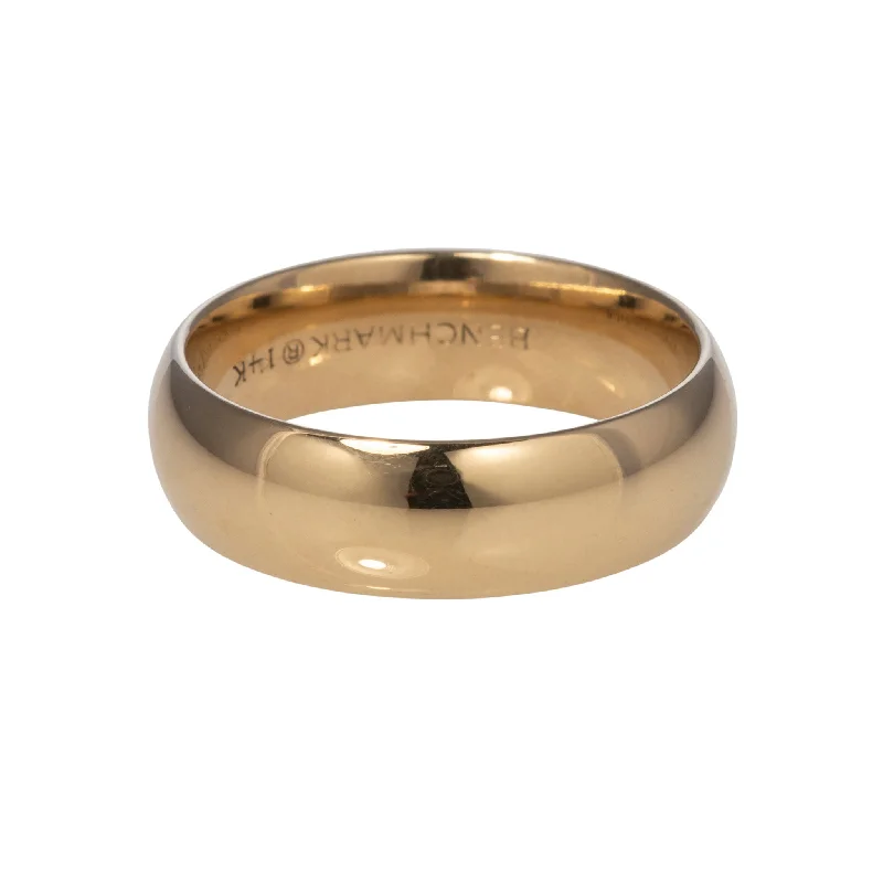 14K Yellow Gold Regular Comfort Fit Wedding Band 6mm