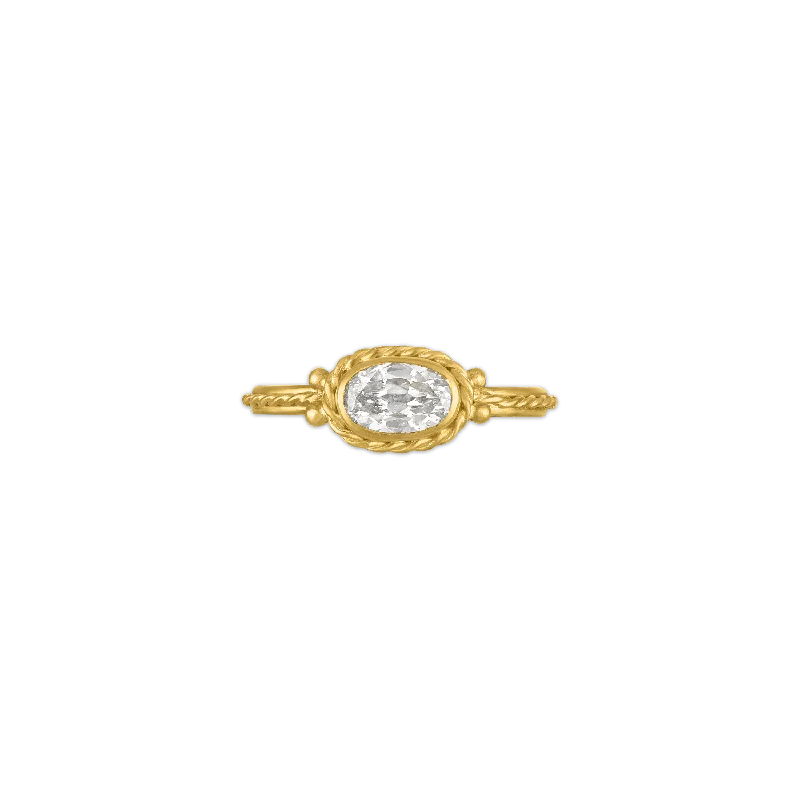 Faceted Oval Diamond Chorda Ring