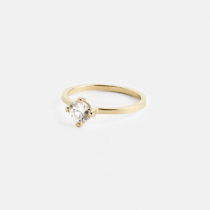 Ema Ring with 0.80ct Natural Diamond in Gold