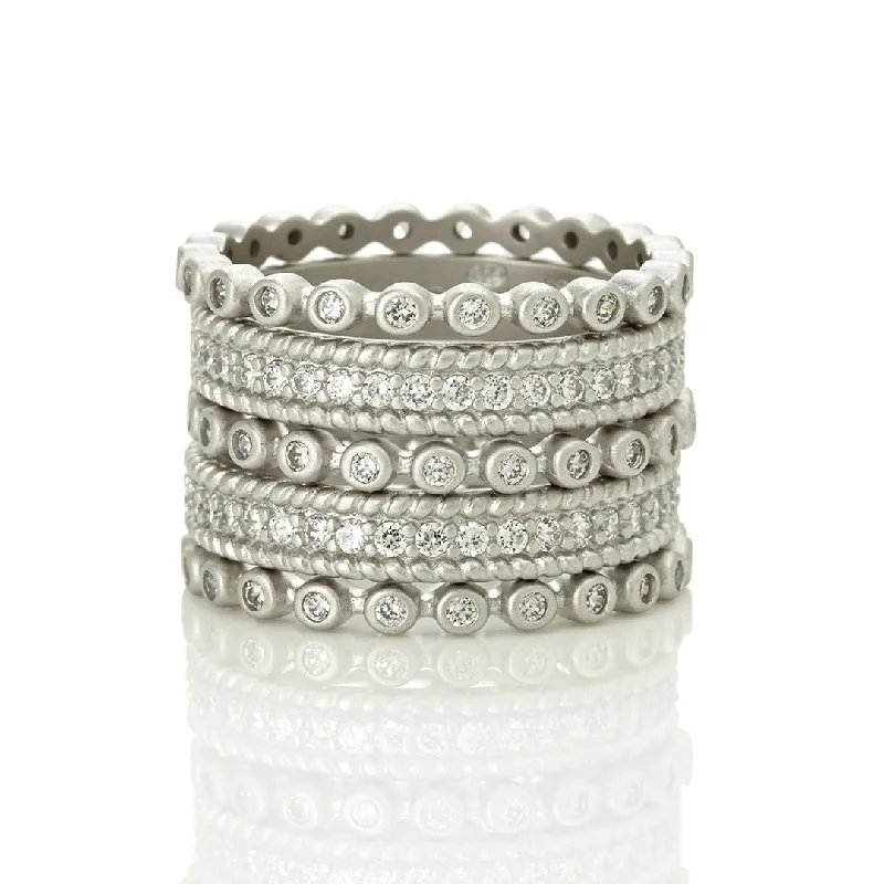 Freida Rothman Signature Pavé 5 Stack Ring