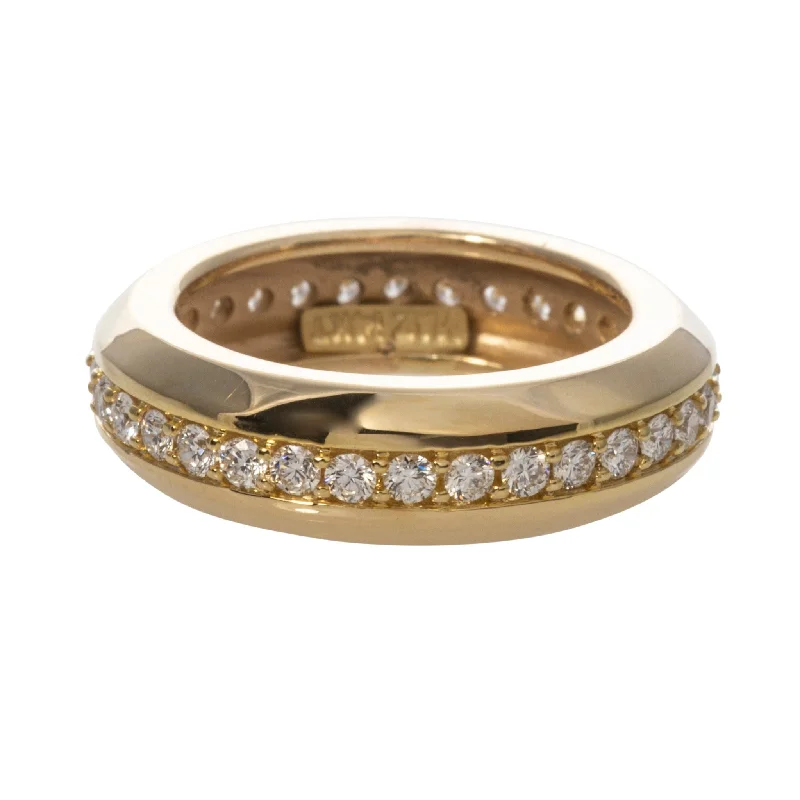 Mazza 1ct Diamond Eternity 14K Yellow Gold Beveled Ring