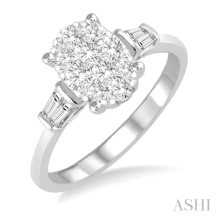 OVAL SHAPE LOVEBRIGHT DIAMOND ENGAGEMENT RING