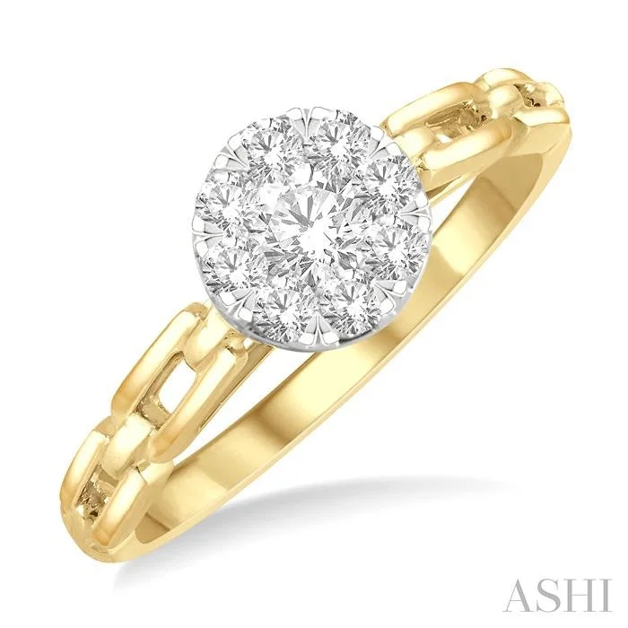 ROUND SHAPE PAPER CLIP LOVEBRIGHT DIAMOND FASHION RING