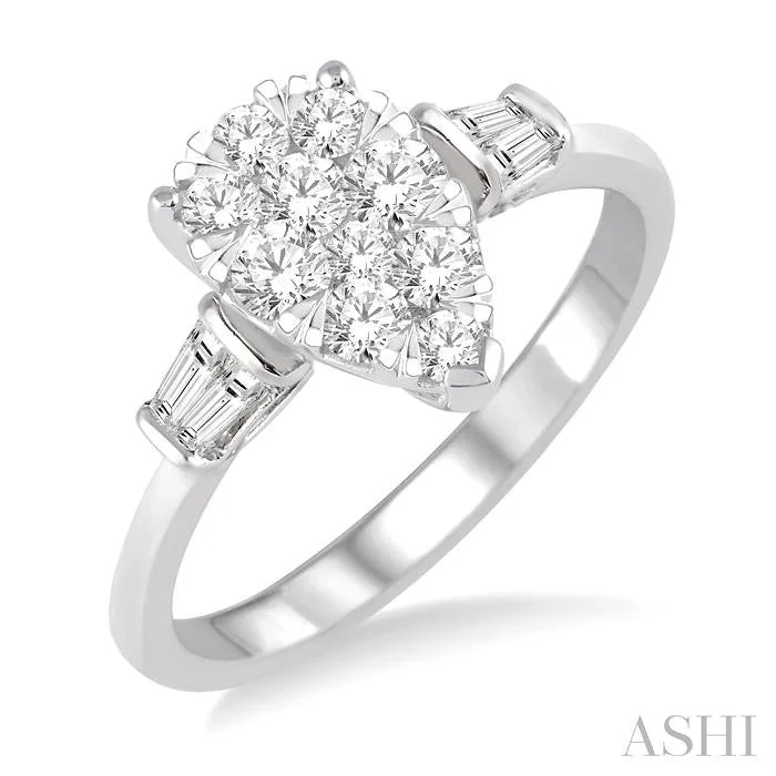 PEAR SHAPE LOVEBRIGHT DIAMOND ENGAGEMENT RING