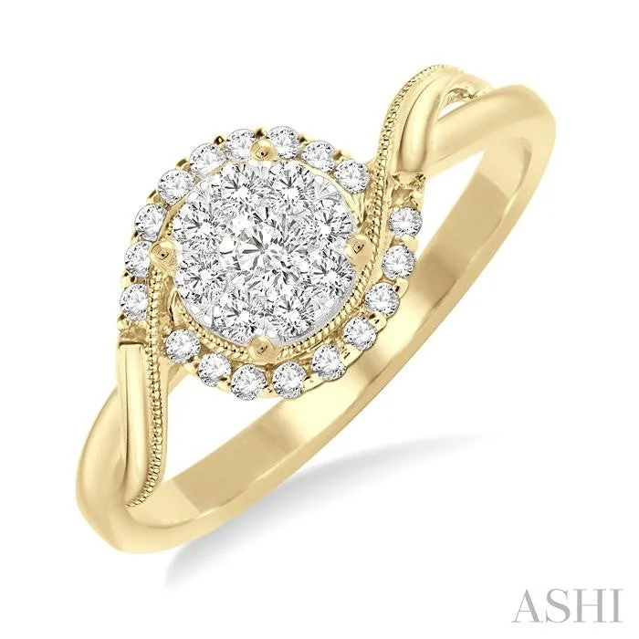 ROUND SHAPE HALO LOVEBRIGHT DIAMOND ENGAGEMENT RING