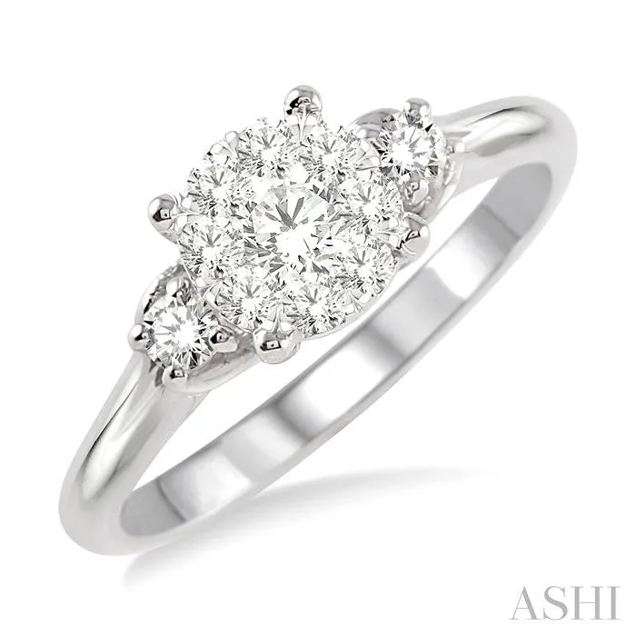 ROUND SHAPE LOVEBRIGHT DIAMOND ENGAGEMENT RING