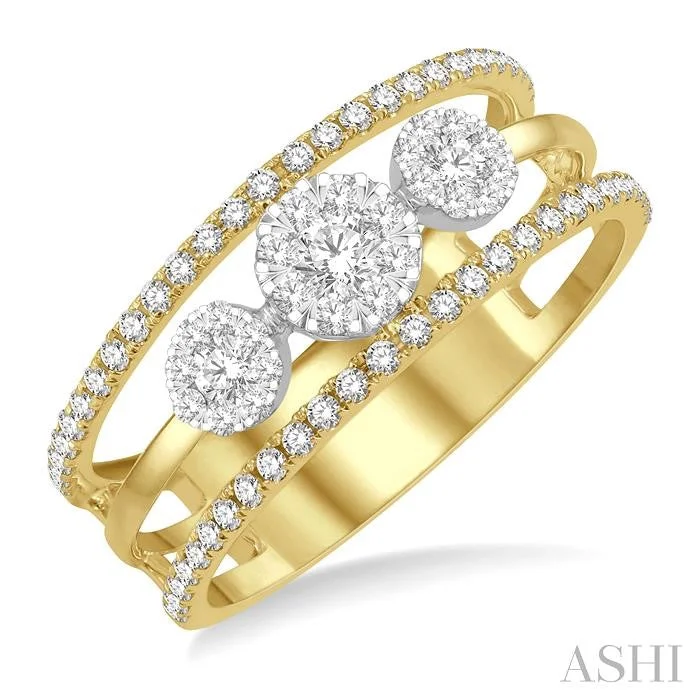 ROUND SHAPE PAST PRESENT & FUTURE LOVEBRIGHT DIAMOND RING