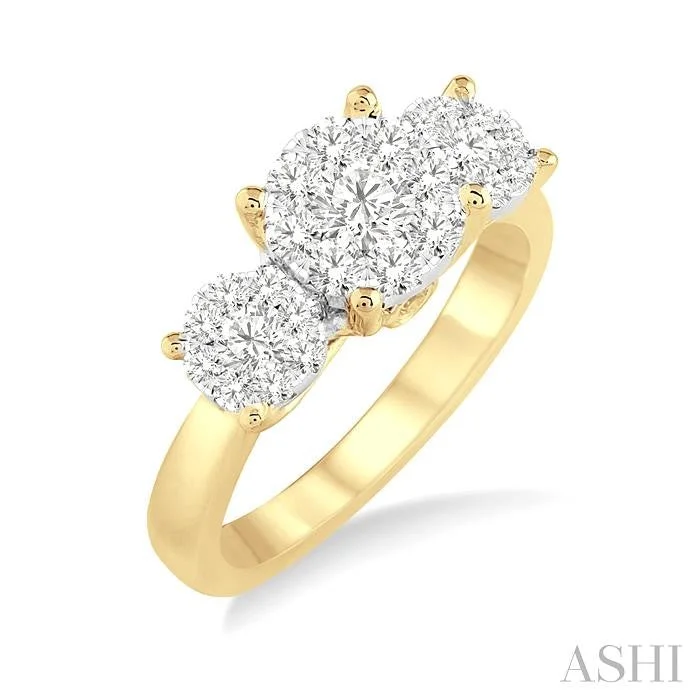 ROUND SHAPE PAST PRESENT & FUTURE LOVEBRIGHT ESSENTIAL DIAMOND ENGAGEMENT RING