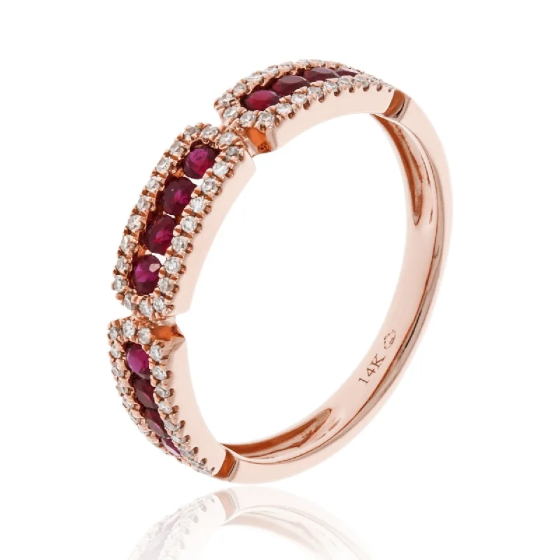 Ruby & Diamond 14K Rose Gold Ring