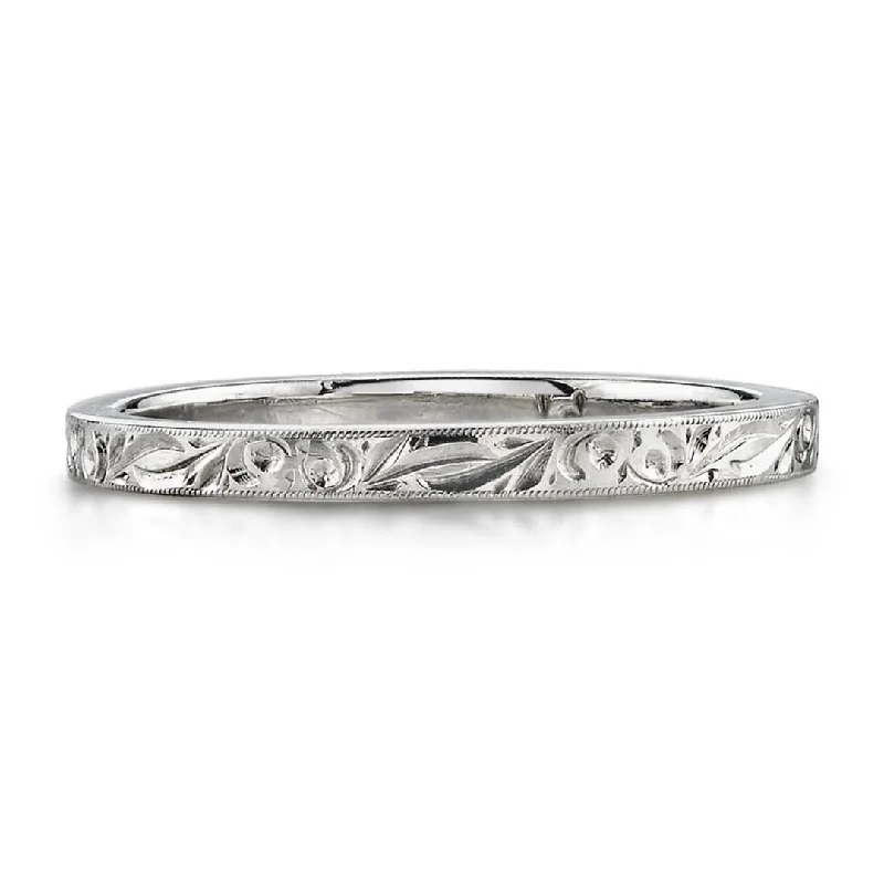 Single Stone Platinum Large Hazel Band