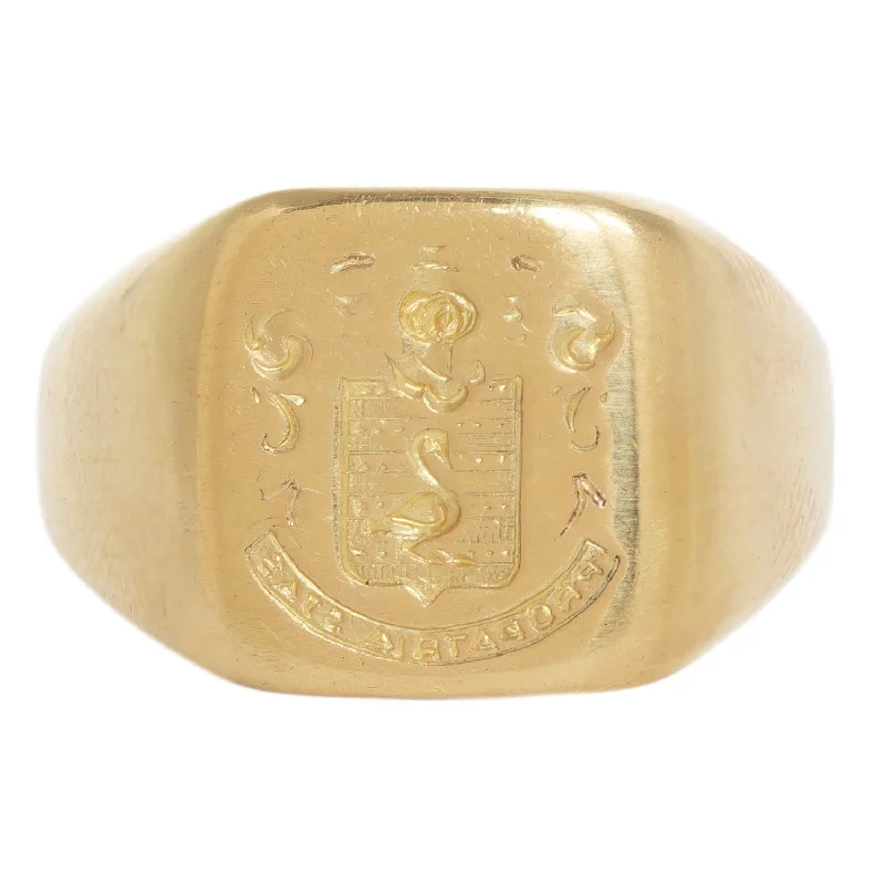 Swan Crest Signet Ring