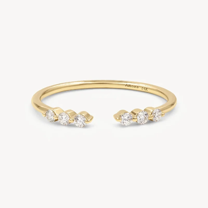 Twinkling Diamond Cuff Ring