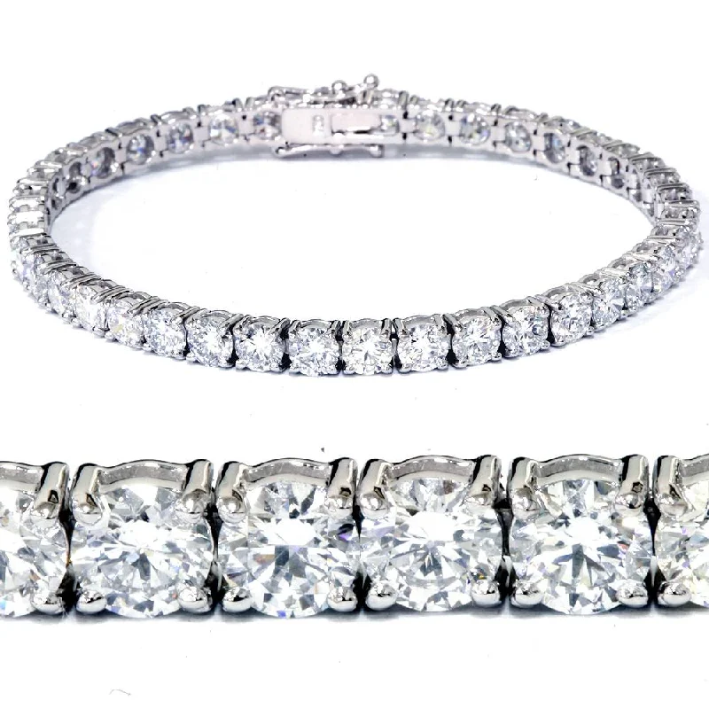 12 1/3Ct Diamond Tennis Bracelet 18k White Gold 7" Lab Created