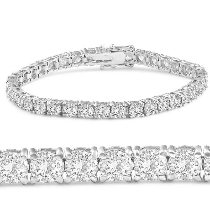 12ct Diamond Tennis Bracelet 14 Karat White Gold 7"