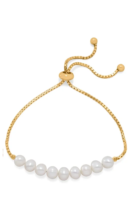 18k Gold Multi Pearl Bracelet