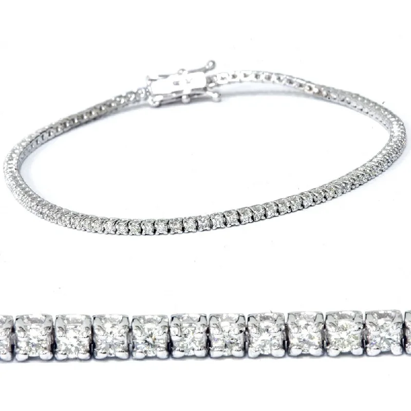 2ct Diamond Tennis Bracelet 14K White Gold 7"