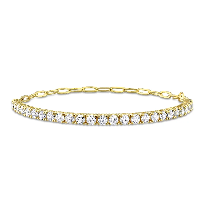 3 1/2 CT TGW Cubic Zirconia Tennis Bracelet in Yellow Plated Sterling Silver