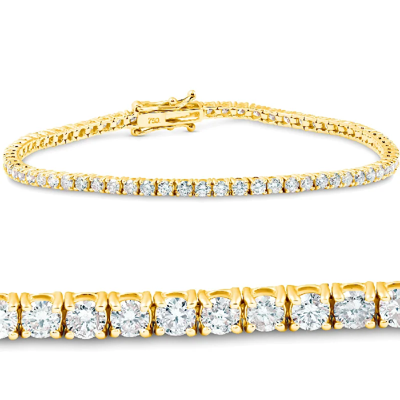 3 Ct. Diamond 18K Yellow Gold Round Cut Tennis Bracelet 7"