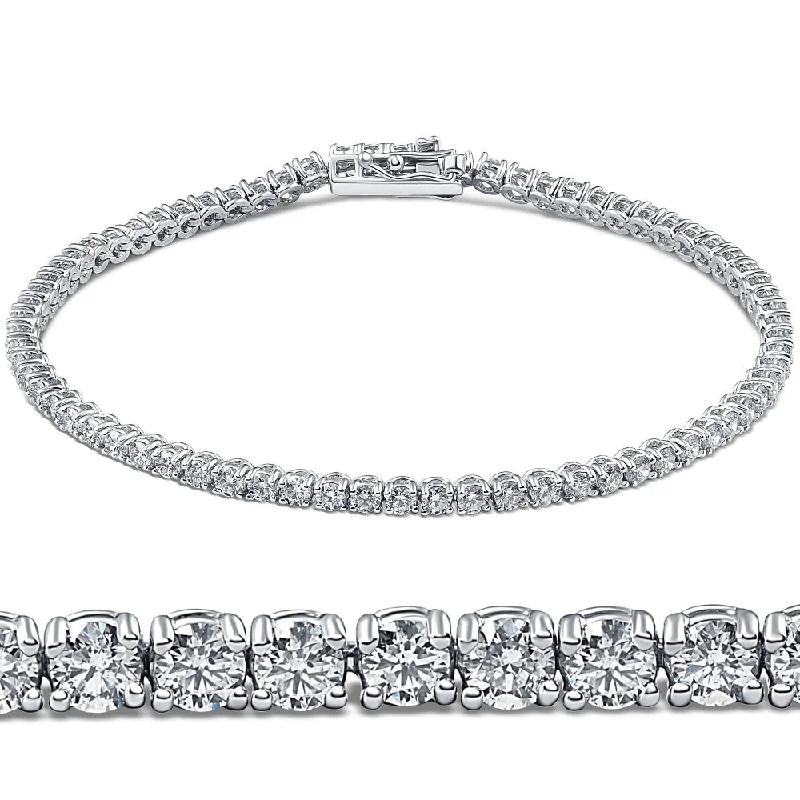 3ct. Round Cut Diamond Tennis Bracelet In 14k White Gold 7"