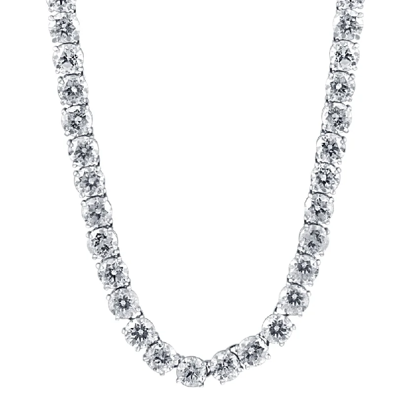 40 Ct TW Diamond Tennis Necklace 14K White Gold 16"