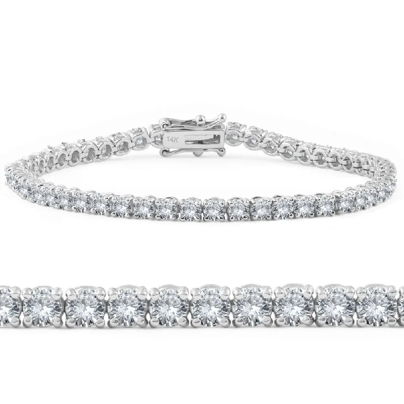 4ct Diamond Tennis Bracelet 14K White Gold