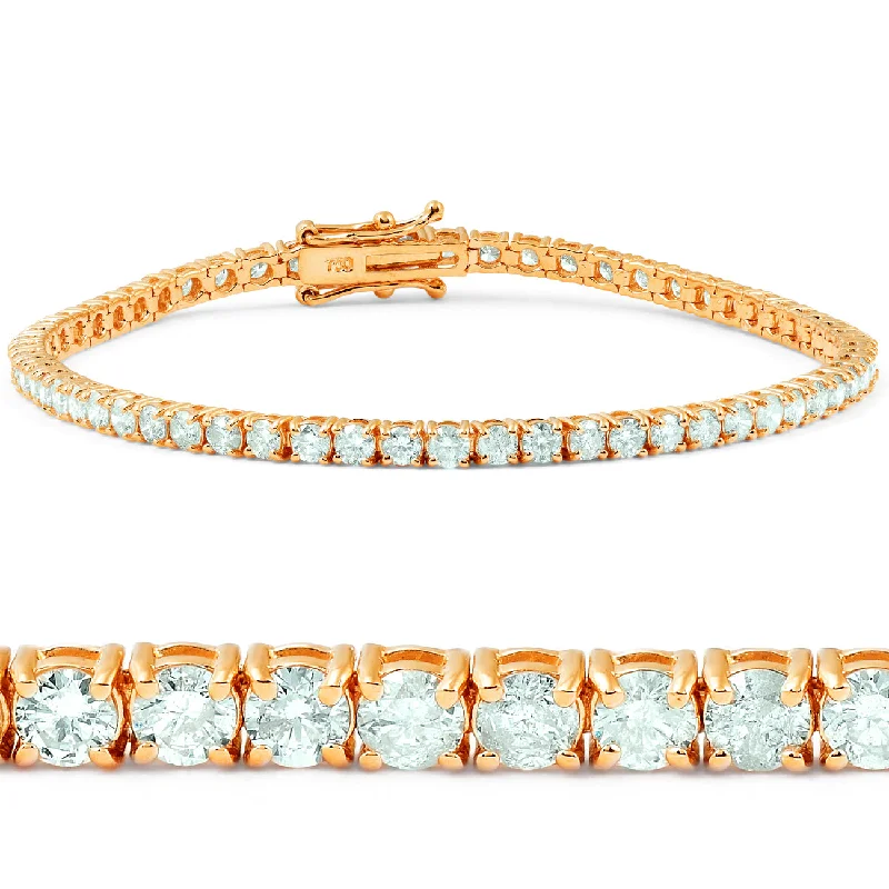 7 1/2 ct Diamond Tennis Bracelet 14K Rose Gold 7"