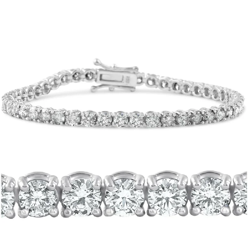 7ct Diamond Tennis Bracelet 14K White Gold Women's 7" Round Cut