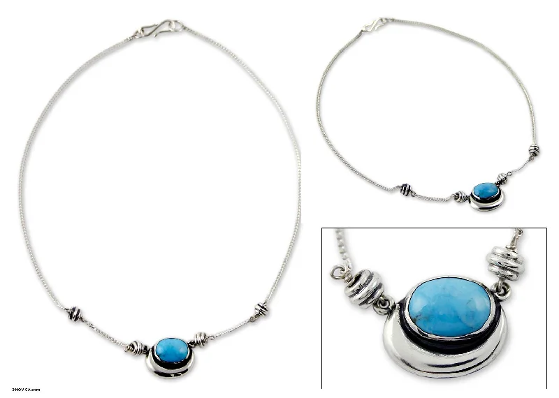 Blue Moon Turquoise Pendant Necklace