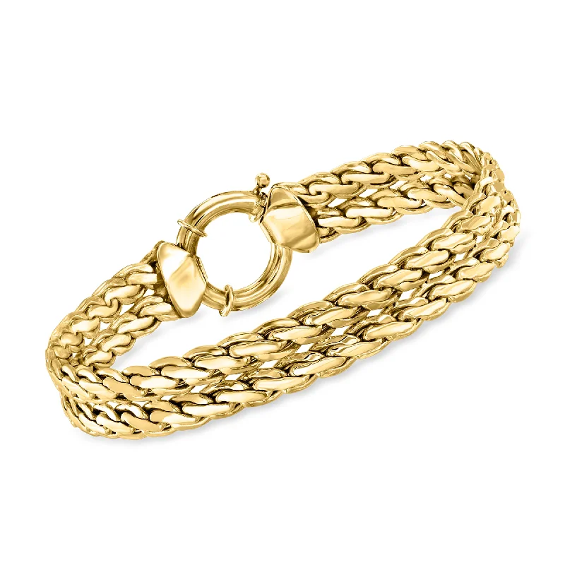 Canaria 10kt Yellow Gold Cestina-Link Bracelet