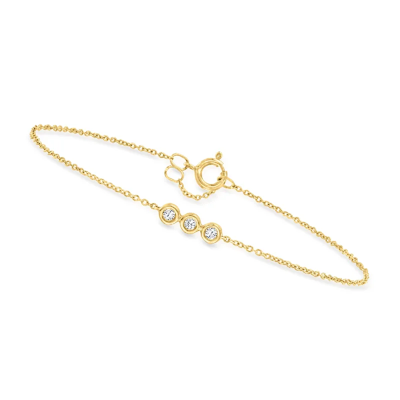 Canaria Bezel-Set Diamond Trio Bracelet in 10kt Yellow Gold