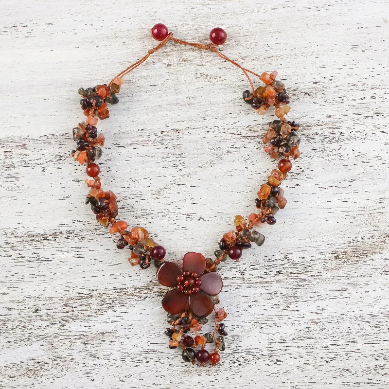 Dazzling Bloom Multi-Gem Flower Necklace