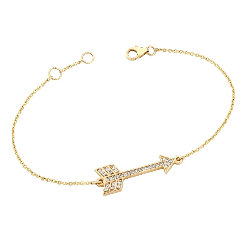 Diamond Arrow Bracelet Yellow Gold