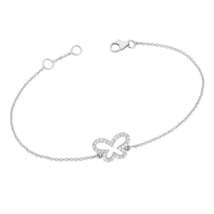 Diamond Butterfly Bracelet White Gold