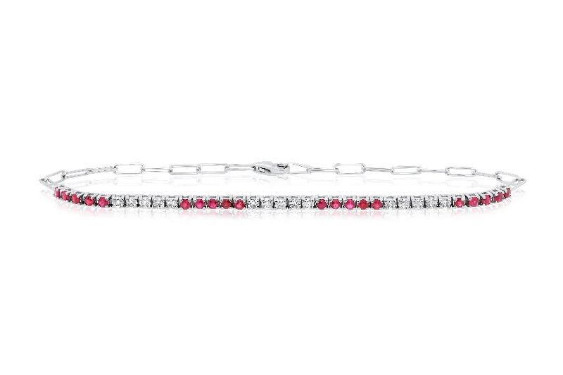 Diana M . 1.15 Carat Ruby and Diamond Fashion Bracelet