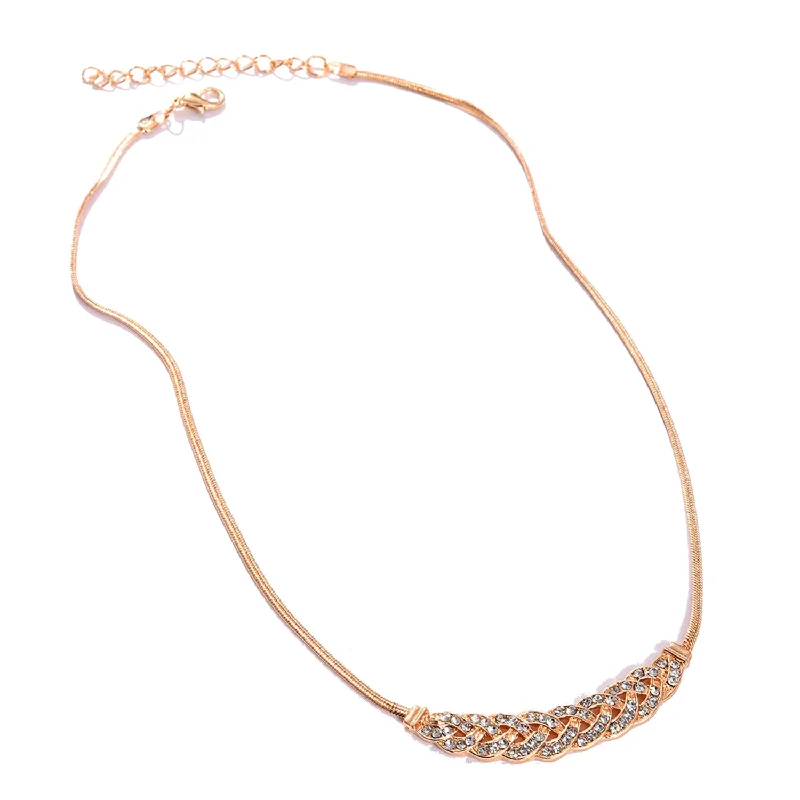 Gold Color Gold Plated Designer Stone Necklace For Women's