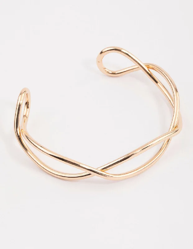 Gold Interwoven Wrist Cuff